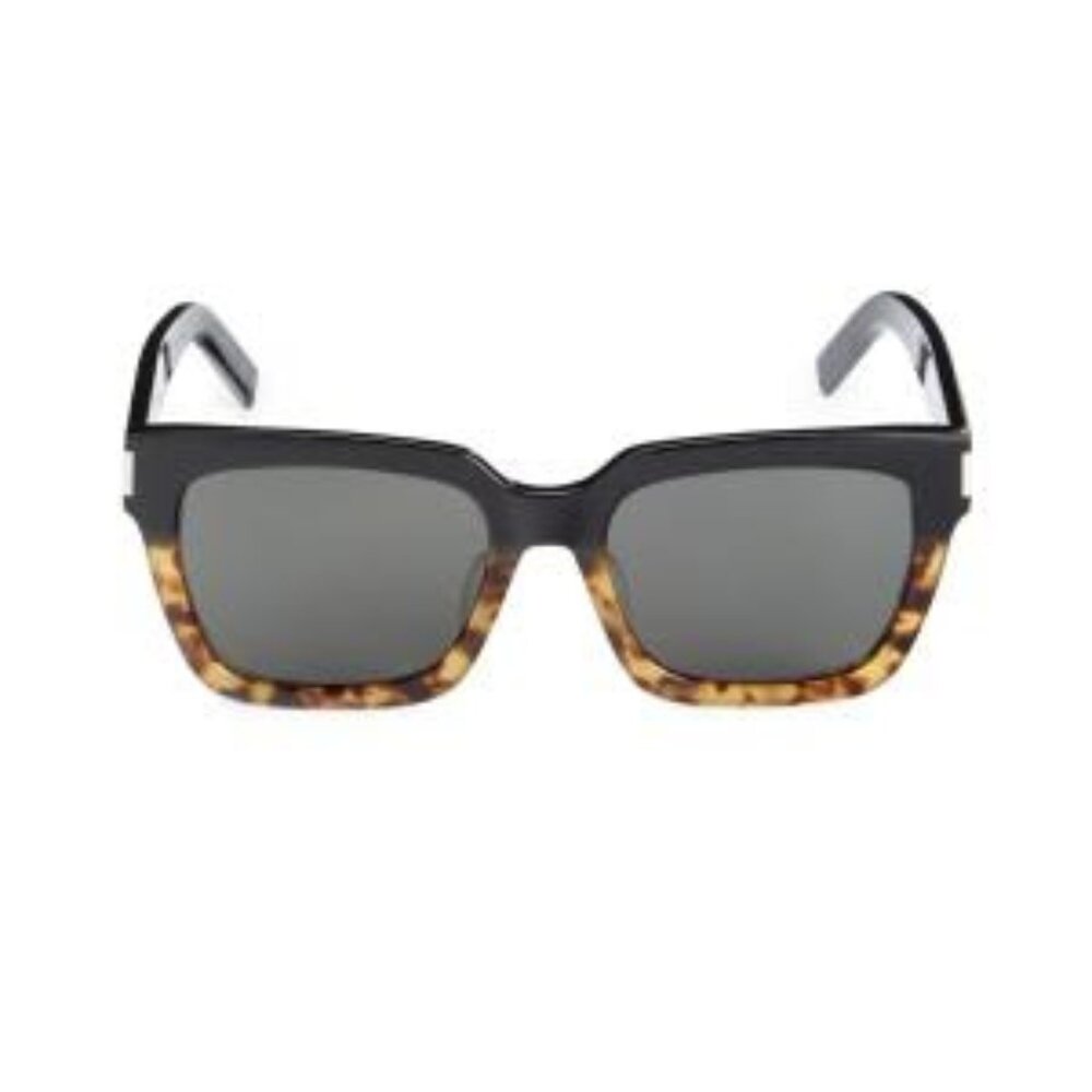 Saint Laurent 55MM Square Sunglasses Black & Tortoise Shell w/ case